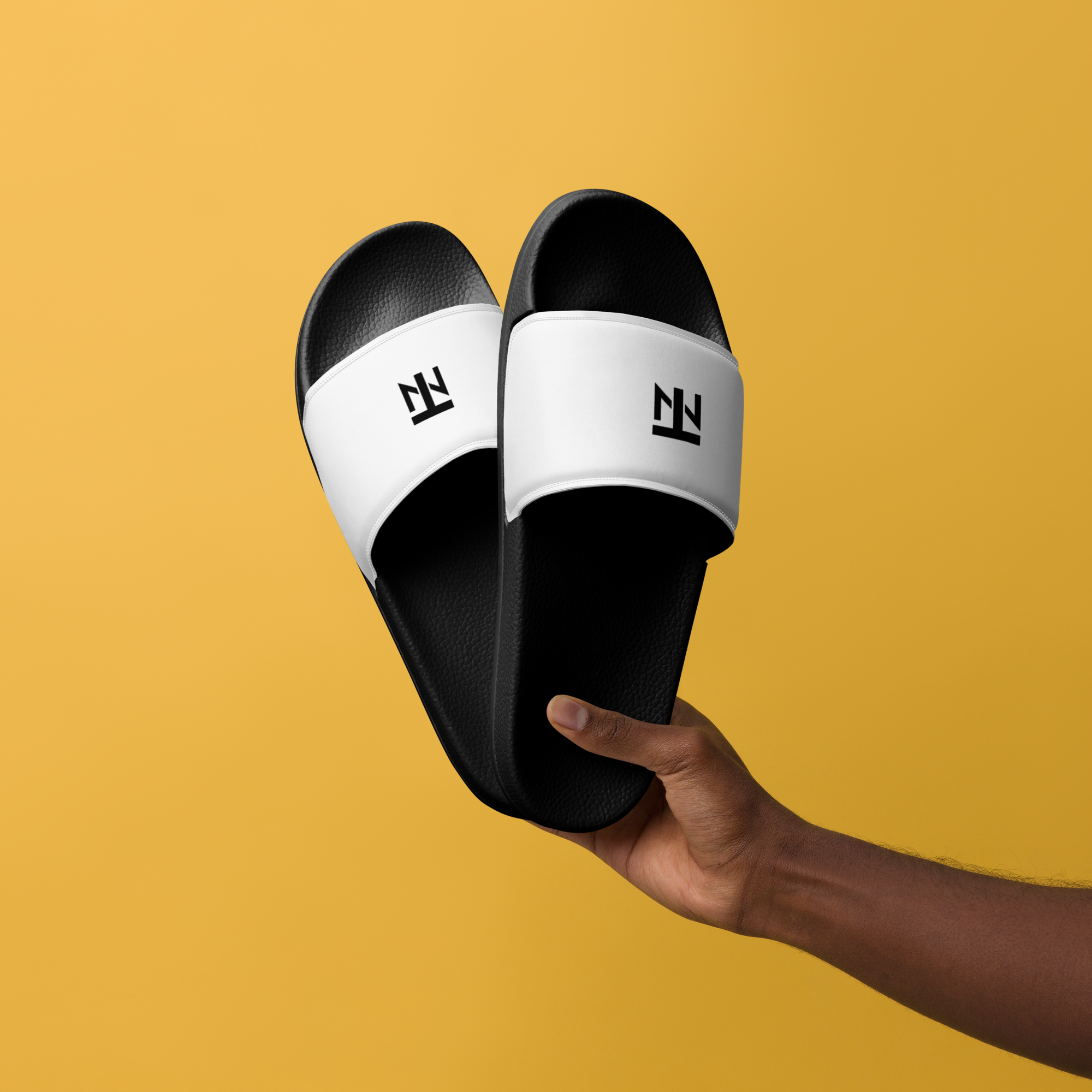 Unisex Black/White Sliders