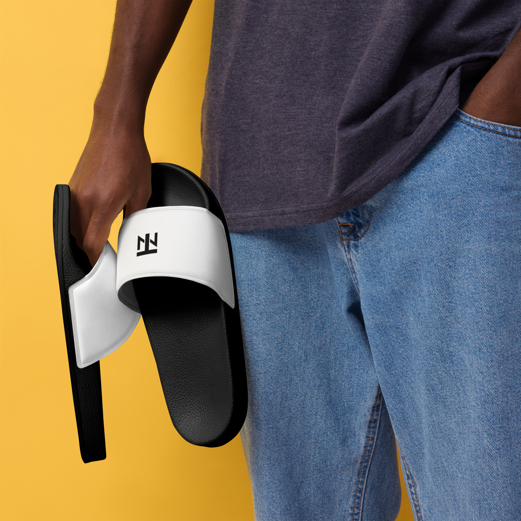 Unisex Black/White Sliders